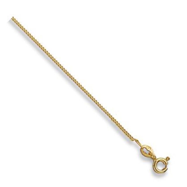 Buy 9ct Yellow Gold Curb Chain Necklace - 1mm Thick - Various Lengths - 16, 18 and 20 Inch Long by World of Jewellery