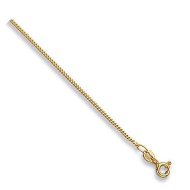 Buy 9ct Yellow Gold Curb Chain Necklace - 1mm Thick - Various Lengths - 14, 16, 18, 20, 22 and 24 Inch Long by World of Jewellery