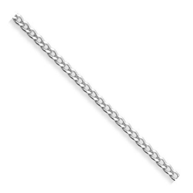 Buy 9ct White Gold Curb Chain Necklace - 1mm Thick - Various Lengths - 16 and 18 Inch Long by World of Jewellery