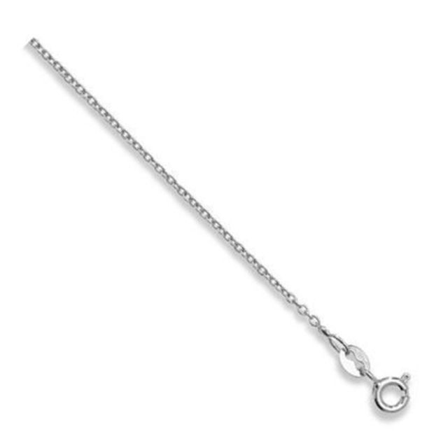 Buy 9ct White Gold Rolo Chain Necklace - 1mm Thick - Various Lengths - 16, 18 and 20 Inch Long by World of Jewellery