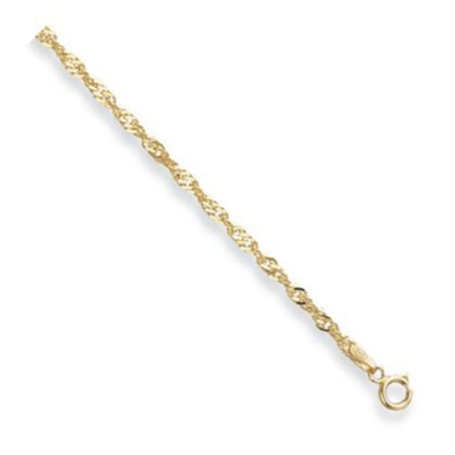 Buy 9ct Yellow Gold Singapore Chain Necklace - 2mm Thick - Various Lengths - 16, 18, 20, 22 and 24 Inch Long by World of Jewellery