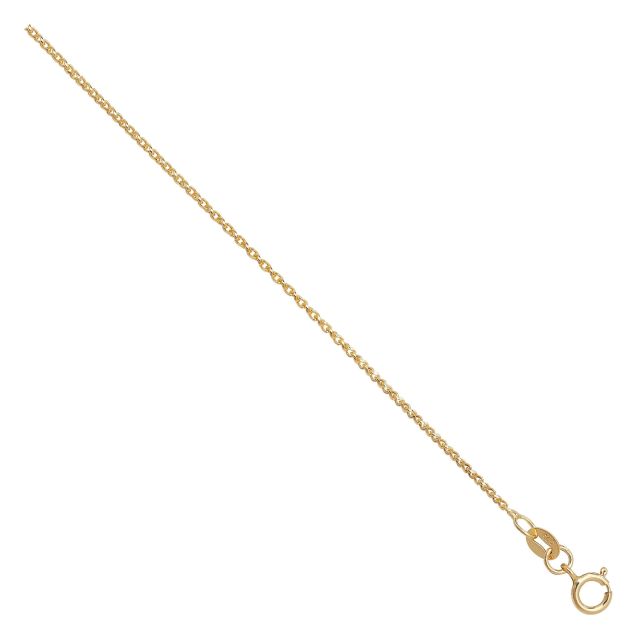 Buy 9ct Yellow Gold Diamond Cut Single Link Wheat Chain Necklace - 1mm Thick - Various Lengths - 16, 18 and 20 Inch Long by World of Jewellery