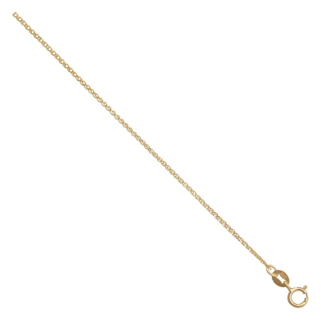 Buy 9ct Yellow Gold Missing Link Wheat Chain Necklace - 1mm Thick - Various Lengths - 16, 18 and 20 Inch Long by World of Jewellery