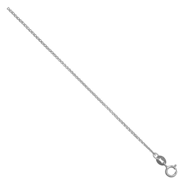 Buy 9ct White Gold Missing Link Wheat Chain Necklace - 1mm Thick - Various Lengths - 16, 18 and 20 Inch Long by World of Jewellery