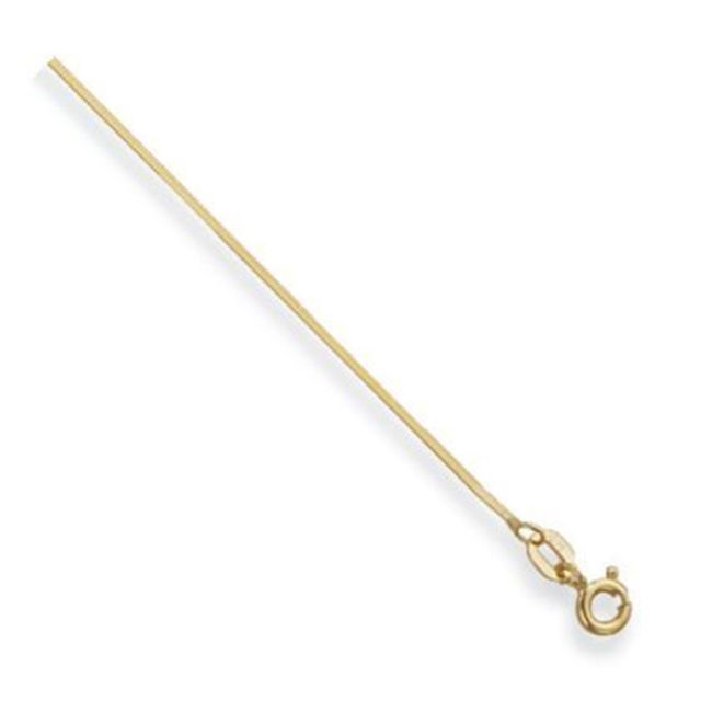 Buy 9ct Yellow Gold Diamond Cut Snake Chain Necklace - 1mm Thick - Various Lengths - 16 and 18 Inch Long by World of Jewellery