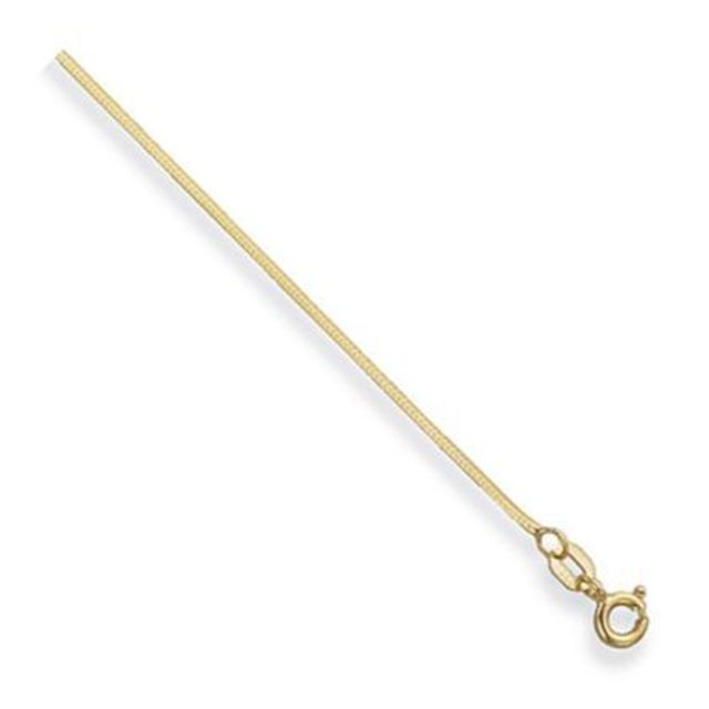 Buy 9ct Yellow Gold Diamond Cut Snake Chain Necklace - 1mm Thick - Various Lengths - 16 and 18 Inch Long by World of Jewellery