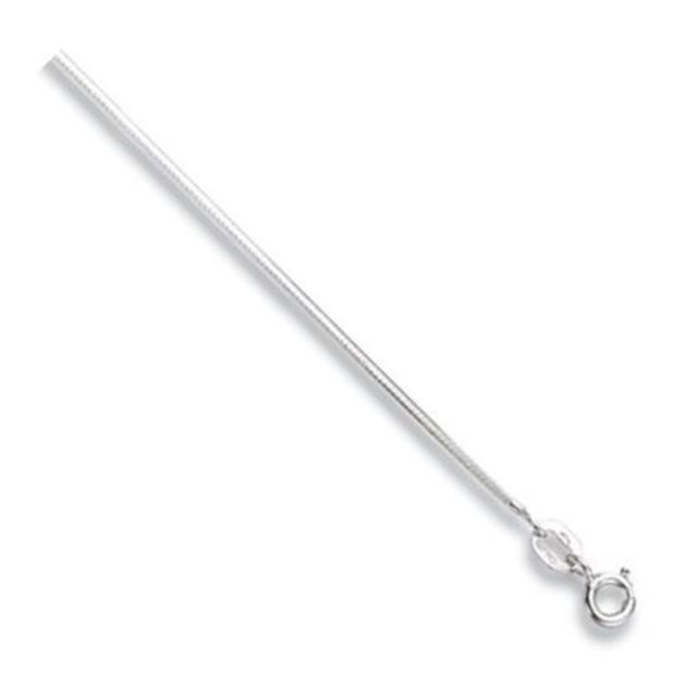 Buy 9ct White Gold Diamond Cut Snake Chain Necklace - 1mm Thick - Various Lengths - 16 and 18 Inch Long by World of Jewellery