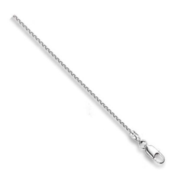 Buy 9ct White Gold Spiga Chain Necklace - 1mm Thick - Various Lengths - 16, 18 and 20 Inch Long by World of Jewellery
