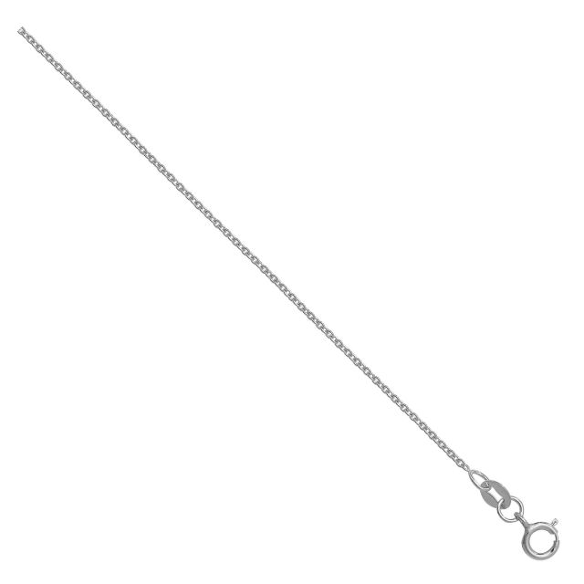 Buy 9ct White Gold Box Chain Necklace - 1mm Thick - Various Lengths - 16, 18 and 20 Inch Long by World of Jewellery