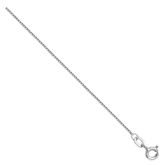 Buy 9ct White Gold Box Chain Necklace - 1mm Thick - Various Lengths - 16, 18 and 20 Inch Long by World of Jewellery