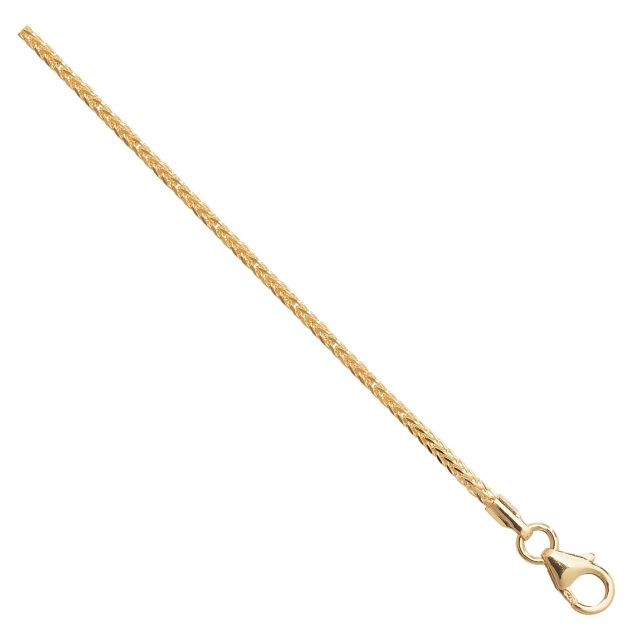 Buy 9ct Yellow Gold Spiga Chain Necklace - 1mm Thick - Various Lengths - 16, 18, 20, 22 and 24 Inch Long by World of Jewellery
