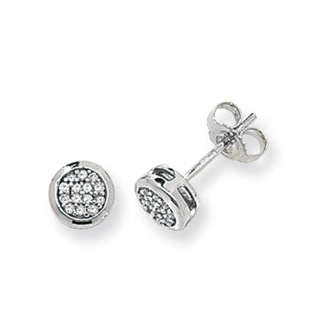 Buy 9ct White Gold 0.12ct Diamond Round Stud Earrings by World of Jewellery