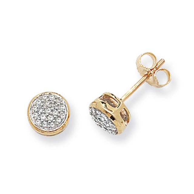 Buy 9ct Yellow Gold 0.16ct Diamond Round Stud Earrings by World of Jewellery