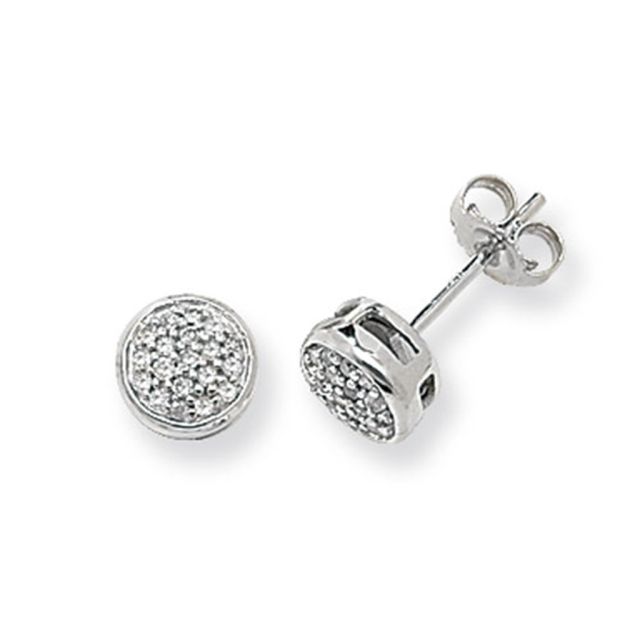 Buy 9ct White Gold 0.16ct Diamond Round Stud Earrings by World of Jewellery