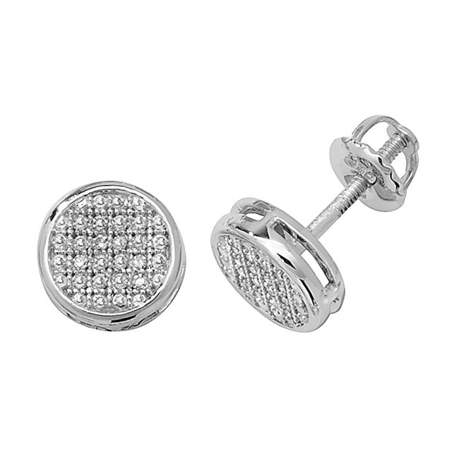 Buy 9ct White Gold 0.12ct Diamond Round Stud Earrings by World of Jewellery