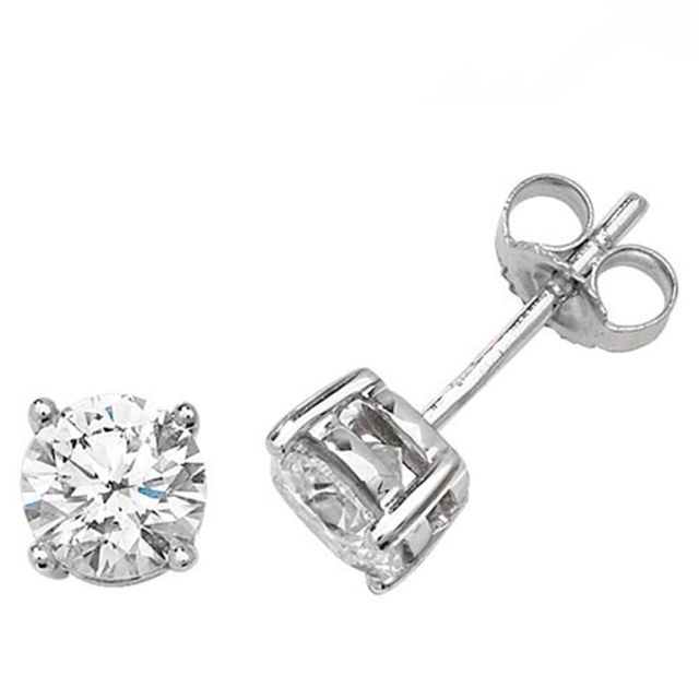 Buy 9ct White Gold 0.20ct Diamond Illusion Set Stud Earrings by World of Jewellery