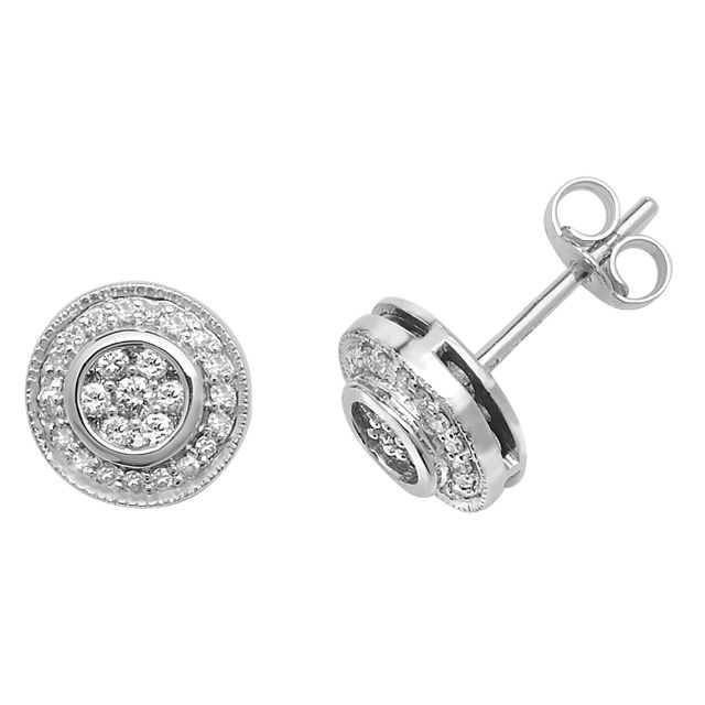 Buy 9ct White Gold 0.25ct Diamond Stud Earrings by World of Jewellery