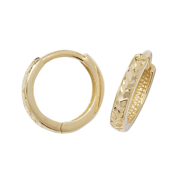 Buy 9ct Yellow Gold 12MM Hinged Hoop Earrings by World of Jewellery