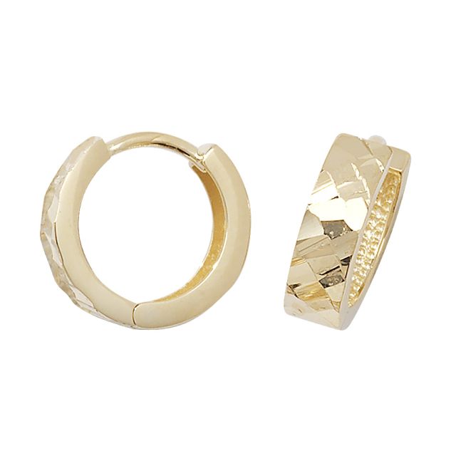 Buy 9ct Yellow Gold 12MM Hinged Hoop Earrings by World of Jewellery