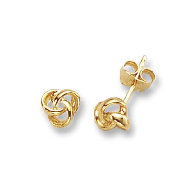 Buy 9ct Yellow Gold Knot Stud Earrings by World of Jewellery