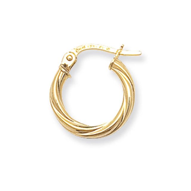 Buy 9ct Yellow Gold Small Twist Hoop Earrings by World of Jewellery