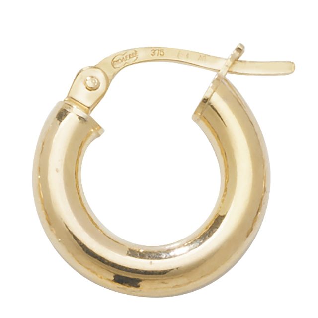 Buy 9ct Yellow Gold Small Plain Hoop Earrings by World of Jewellery