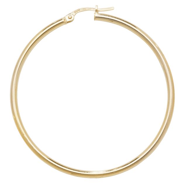 Buy 9ct Yellow Gold Plain Hoop Earrings by World of Jewellery