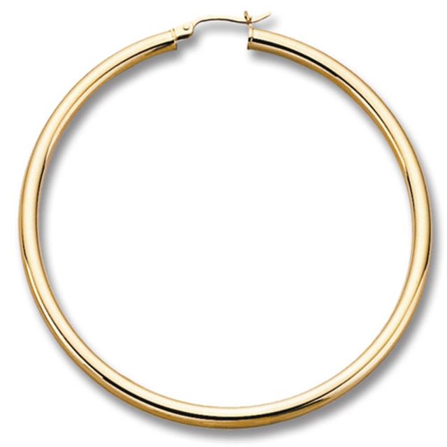 Buy 9ct Yellow Gold Plain Hoop Earrings by World of Jewellery