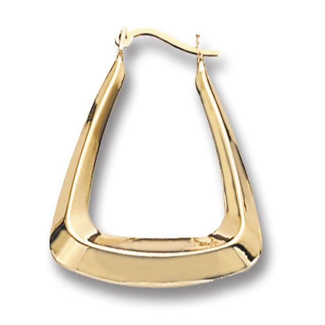 Buy 9ct Yellow Gold Plain Creole Earrings by World of Jewellery