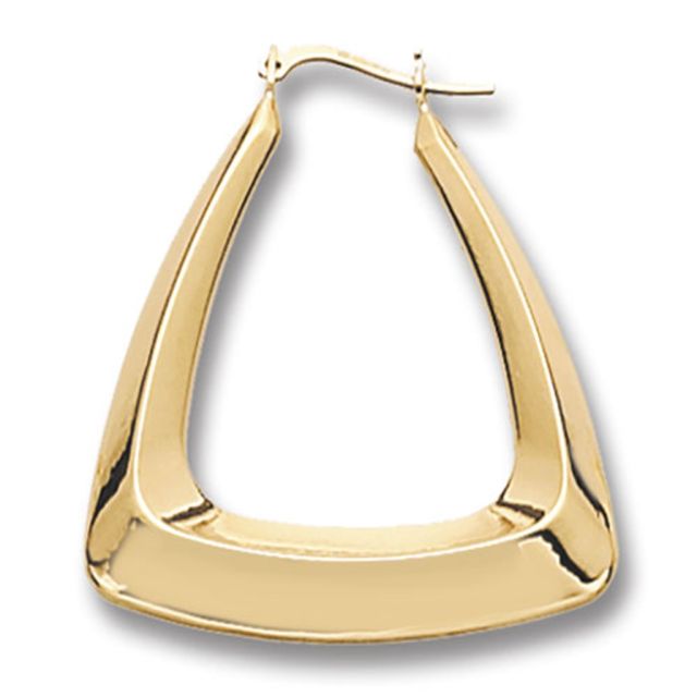 Buy 9ct Yellow Gold Plain Creole Earrings by World of Jewellery