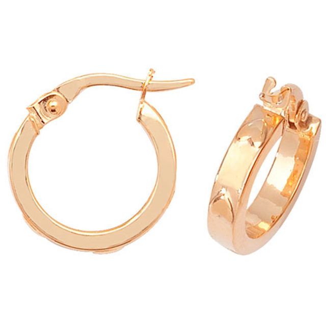 Buy 9ct Yellow Gold Small Heart Hoop Earrings by World of Jewellery