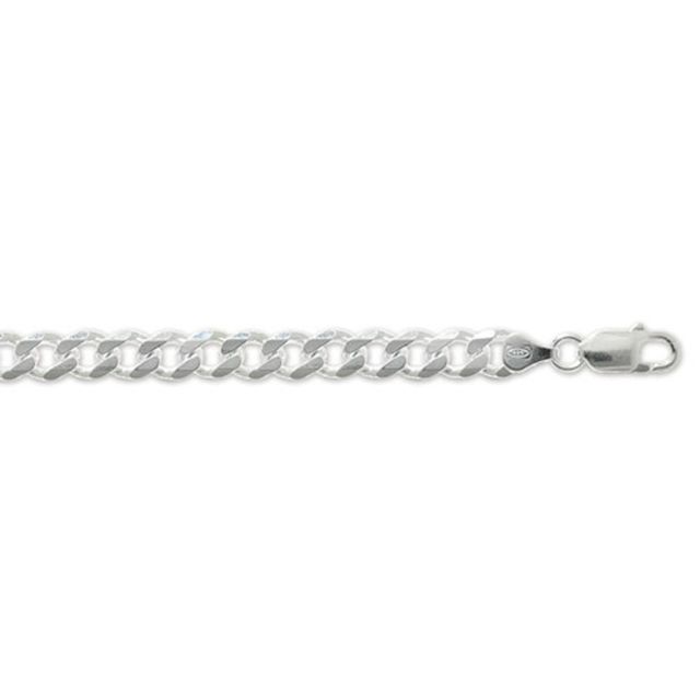 Buy Sterling Silver Curb Chain Necklace - 7mm Thick - Various Lengths - 18, 20, 22, 24, 26, 28 and 30 Inch Long by World of Jewellery