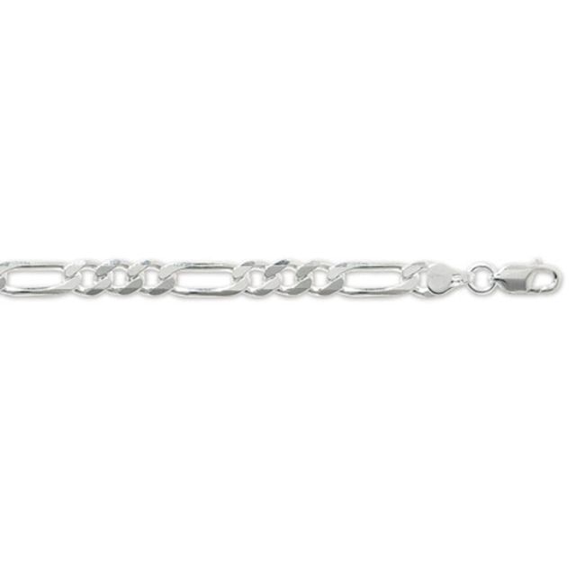 Buy Sterling Silver Figaro Chain Necklace - 6mm Thick - Various Lengths - 18, 20, 22 and 24 Inch Long by World of Jewellery