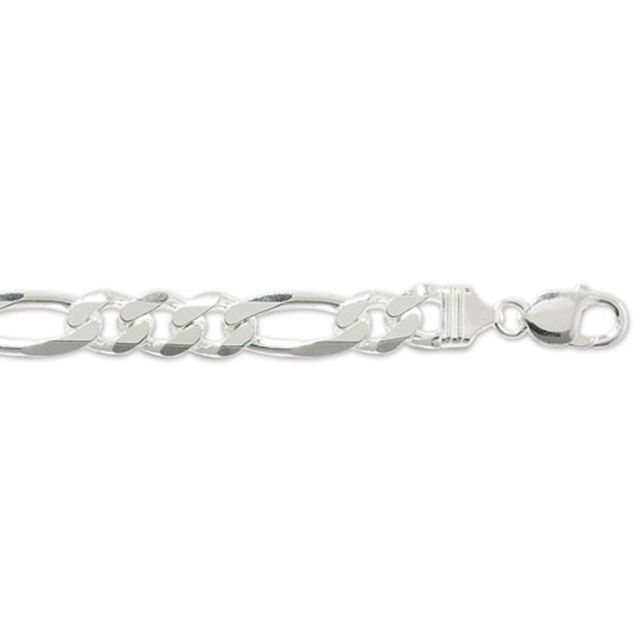 Buy Sterling Silver Figaro Chain Necklace - 11mm Thick - Various Lengths - 20, 22 and 24 Inch Long by World of Jewellery