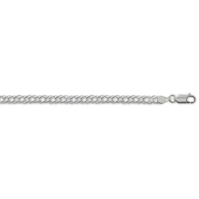 Buy Sterling Silver Double Curb Chain Necklace - 4mm Thick - Various Lengths - 16, 18, 20, 22, 24, 26, 28 and 30 Inch Long by World of Jewellery