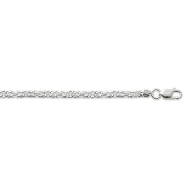 Buy Sterling Silver Square Byzantine Chain Necklace - 3mm Thick - Various Lengths - 16, 18, 20, 22, 24, 26, 28 and 30 Inch Long by World of Jewellery