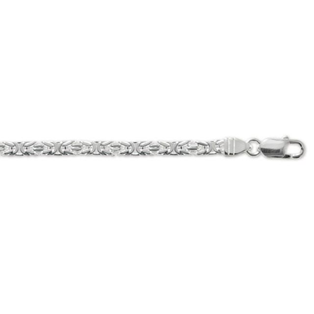 Buy Sterling Silver Square Byzantine Chain Necklace - 4mm Thick - Various Lengths - 18, 20, 22, 24, 26, 28 and 30 Inch Long by World of Jewellery