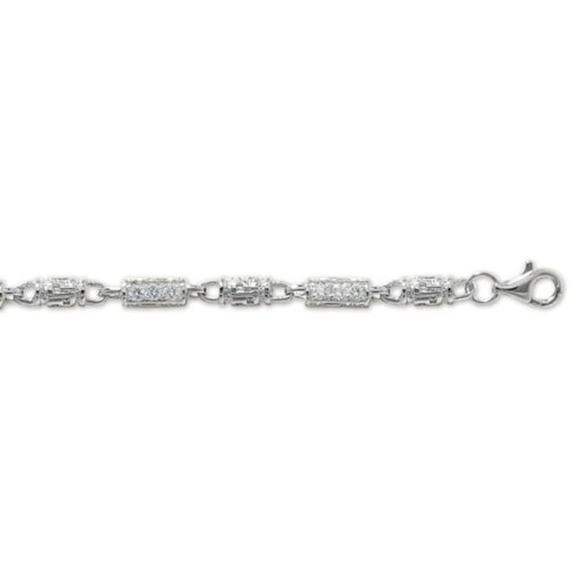 Buy Sterling Silver Cubic Zirconia Bling Chain Necklace - 5mm Thick - Various Lengths - 30, 32 and 34 Inch Long by World of Jewellery