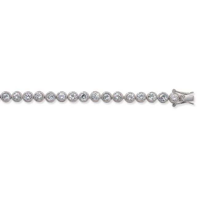 Buy Sterling Silver Cubic Zirconia Chain Necklace - 6mm Thick - Various Lengths - 17, 32 and 36 Inch Long by World of Jewellery