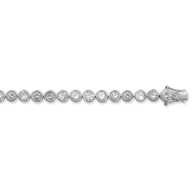 Buy Sterling Silver Cubic Zirconia Chain Necklace - 6mm Thick - Various Lengths - 17, 28, 32 and 36 Inch Long by World of Jewellery