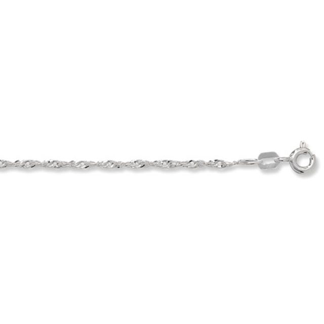 Buy Sterling Silver Fine Singapore Chain Necklace - 1mm Thick - Various Lengths - 16, 18, 20, 22 and 24 Inch Long by World of Jewellery