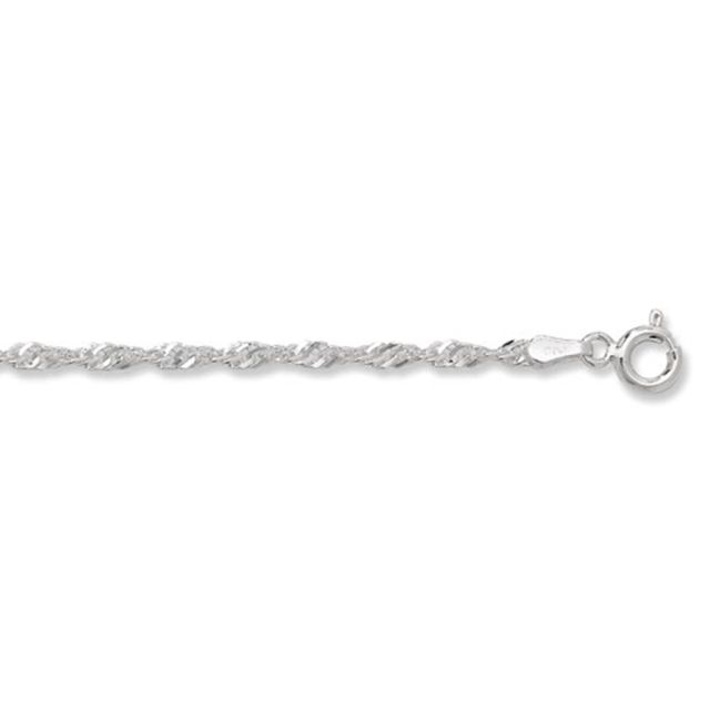 Buy Sterling Silver Fine Singapore Chain Necklace - 2mm Thick - Various Lengths - 16, 18, 20, 22 and 24 Inch Long by World of Jewellery