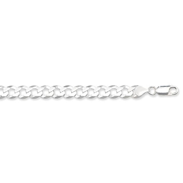 Buy Sterling Silver Flat Open Curb Chain Necklace - 7mm Thick - Various Lengths - 18, 20, 22, 24, 26 and 30 Inch Long by World of Jewellery