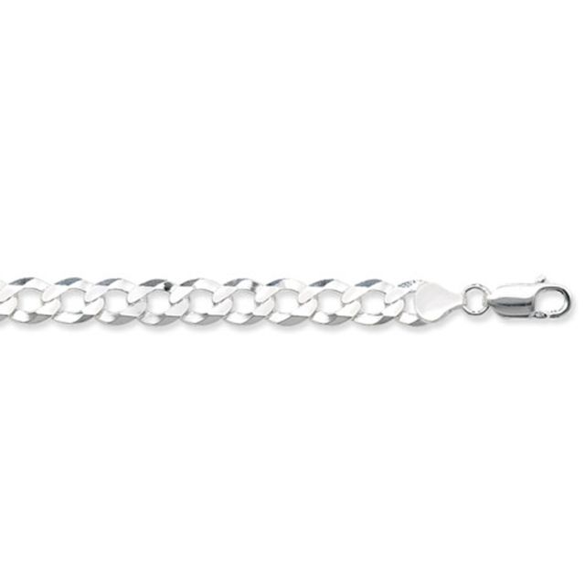 Buy Sterling Silver Flat Open Curb Chain Necklace - 8mm Thick - Various Lengths - 18, 20, 22, 24, 26 and 30 Inch Long by World of Jewellery