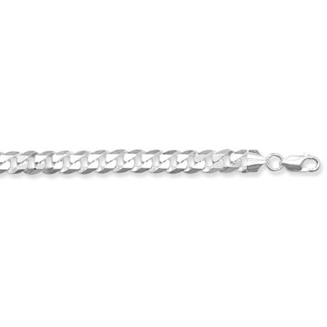 Buy Sterling Silver Flat Curb Chain Necklace - 7mm Thick - Various Lengths - 18, 20, 22 and 24 Inch Long by World of Jewellery