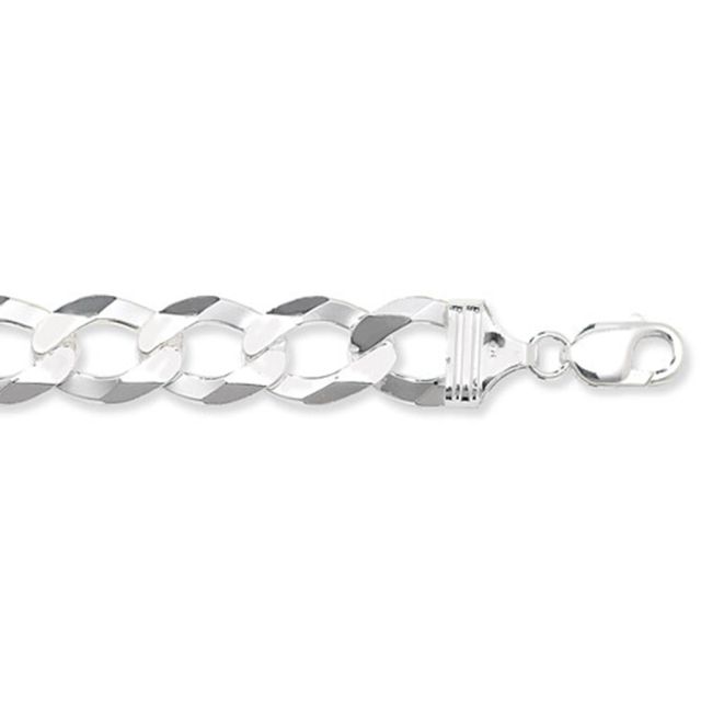 Buy Sterling Silver Flat Open Curb Chain Necklace - 16mm Thick - Various Lengths - 22 and 24 Inch Long by World of Jewellery