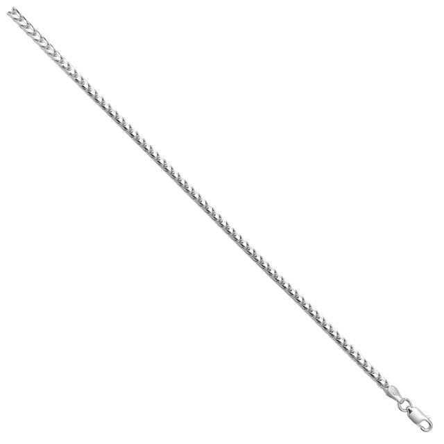 Buy Sterling Silver Franco Chain Necklace - 3mm Thick - Various Lengths - 18, 20, 22, 24, 26, 28, 30 and 32 Inch Long by World of Jewellery