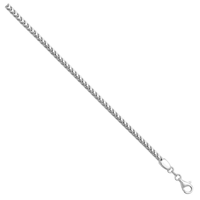 Buy Sterling Silver Franco Chain Necklace - 4mm Thick - Various Lengths - 18, 20, 22, 24, 26, 28, 30 and 32 Inch Long by World of Jewellery