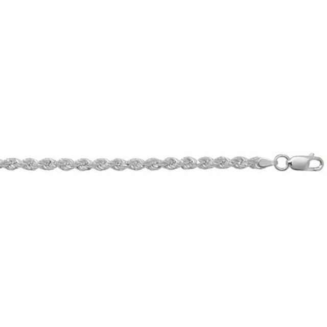 Buy Sterling Silver Rope Chain Necklace - 3mm Thick - Various Lengths - 18, 20, 22, 24 and 30 Inch Long by World of Jewellery
