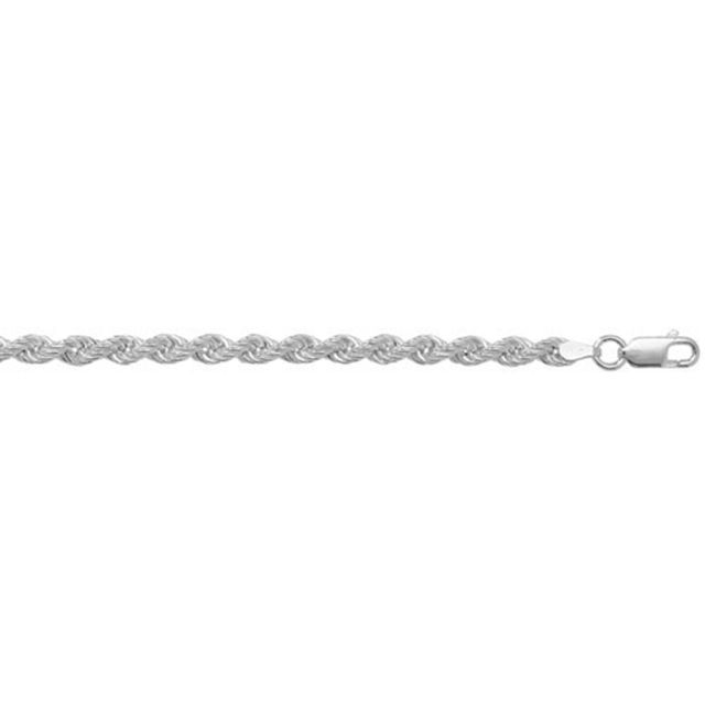 Buy Sterling Silver Rope Chain Necklace - 4mm Thick - Various Lengths - 18, 20, 22, 24 and 30 Inch Long by World of Jewellery